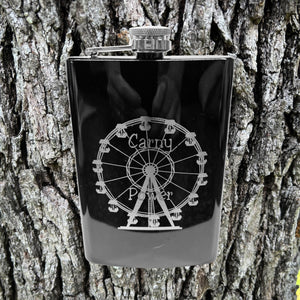 8oz Carny Power BLACK Flask