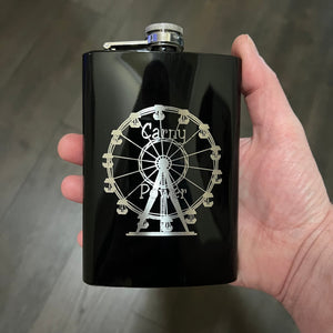 8oz Carny Power BLACK Flask