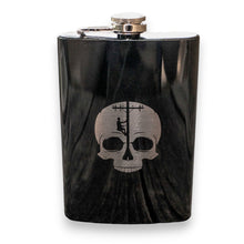 Load image into Gallery viewer, 8oz BLACK Lineman Skull Flask