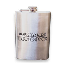 Load image into Gallery viewer, 8oz Born To Ride Dragons Stainless Steel Flask