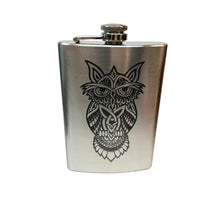 Load image into Gallery viewer, 8oz Celtic Owl Stainless Steel Flask