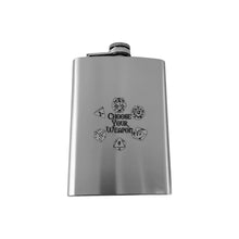 Load image into Gallery viewer, 8oz Choose Your Weapon SS Stainless Steel Flask