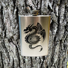 Load image into Gallery viewer, 8oz Dragon D20 Stainless Steel Flask