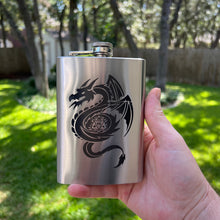 Load image into Gallery viewer, 8oz Dragon D20 Stainless Steel Flask