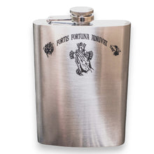 Load image into Gallery viewer, 8oz Fortis Fortuna Adiuvat Stainless Steel Flask