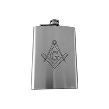 Load image into Gallery viewer, 8oz Freemason Stainless Steel Flask