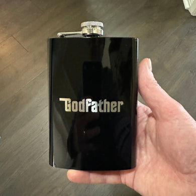 8oz Godfather BLACK Flask