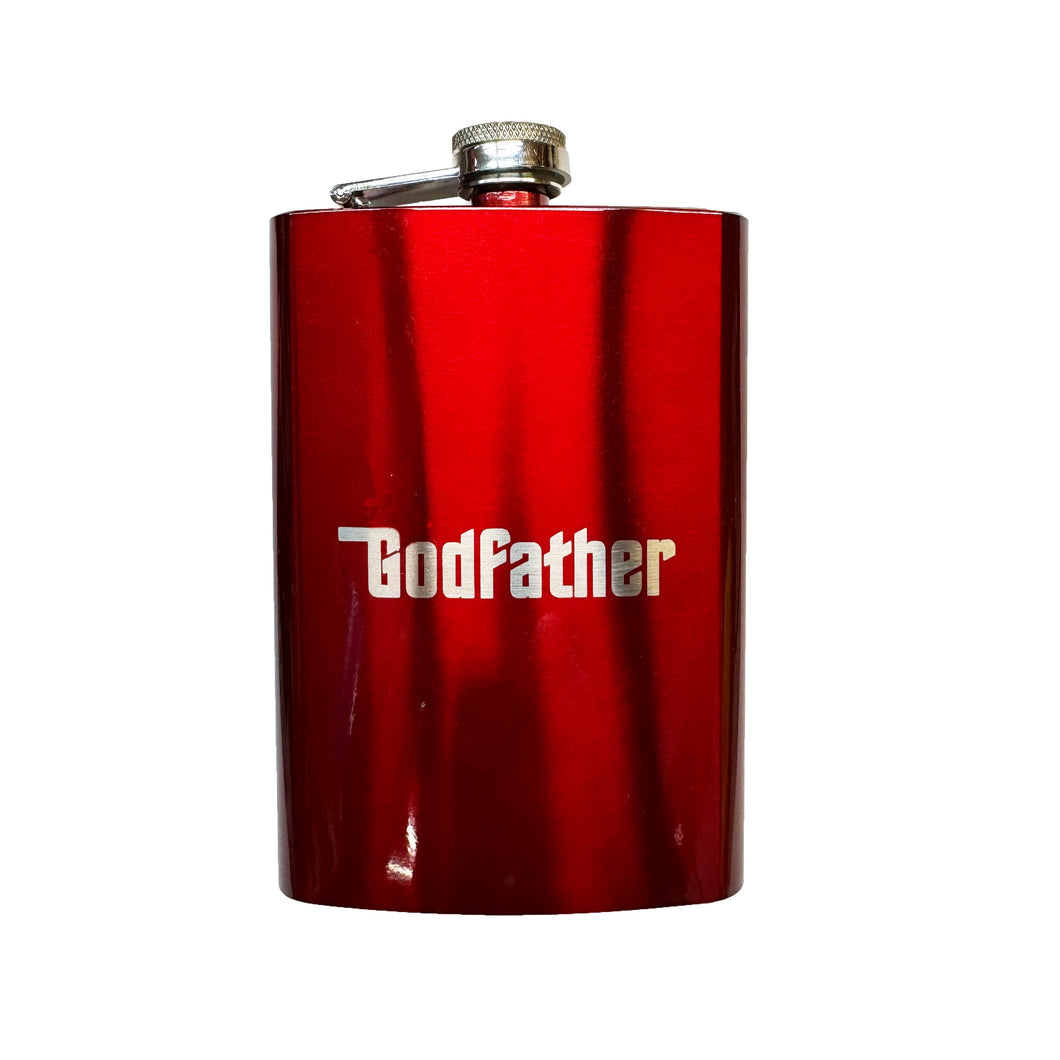 8oz Godfather RED Flask