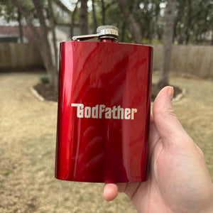 8oz Godfather RED Flask