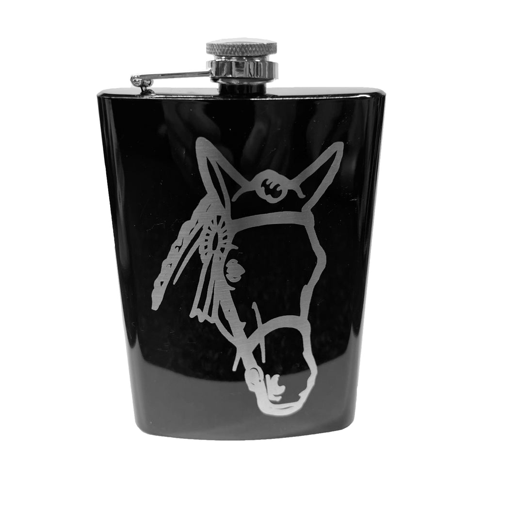 8oz Horse BLACK Flask