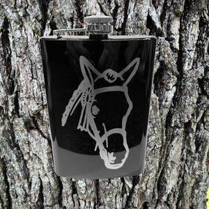 8oz Horse BLACK Flask