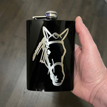 Load image into Gallery viewer, 8oz Horse BLACK Flask