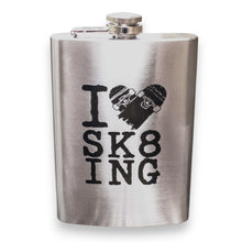 Load image into Gallery viewer, 8oz I Love Skating Stainless Steel Flask