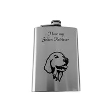 Load image into Gallery viewer, 8oz I love my Golden Retriever Stainless Flask