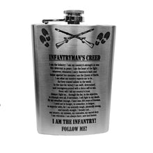 Load image into Gallery viewer, 8oz Infantrymans Creed Stainless Steel Flask