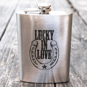 8oz Lucky in Love - Horseshoe Stainless Steel Flask