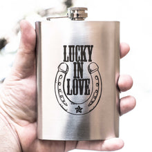 Load image into Gallery viewer, 8oz Lucky in Love - Horseshoe Stainless Steel Flask