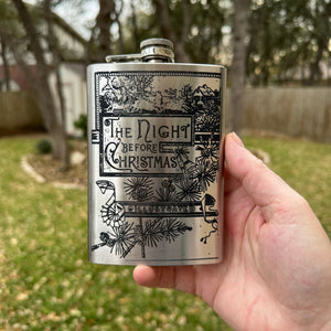 8oz Night Before Christmas Stainless Steel Flask