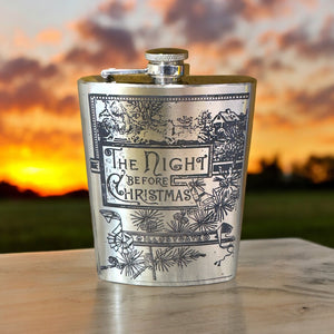 8oz Night Before Christmas Stainless Steel Flask