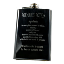 Load image into Gallery viewer, 8oz BLACK Polyjuice Potion  with Ingredients black flask