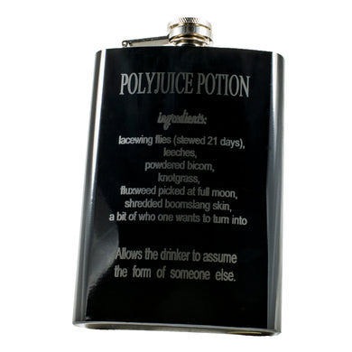 8oz BLACK Polyjuice Potion  with Ingredients black flask