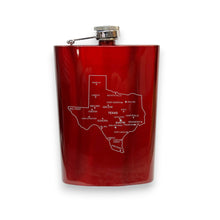 Load image into Gallery viewer, 8oz Flask - Texas with Cities