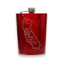 Load image into Gallery viewer, 8oz Flask - California with Cities