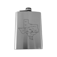 Load image into Gallery viewer, 8oz Flask - Texas with Cities