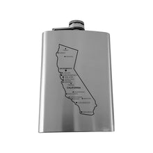 Load image into Gallery viewer, 8oz Flask - California with Cities