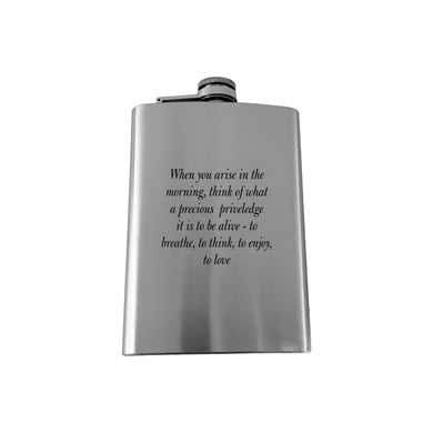 8oz When you Arise in the Morning Marcus Aurelius SS Flask