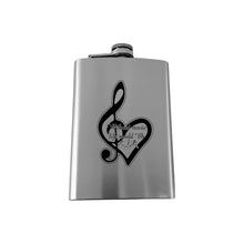 Load image into Gallery viewer, 8oz Without Music Life would be Flat Stainless Steel Flask