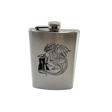 Load image into Gallery viewer, 8oz Wizard and Dragon Stainless Steel flask