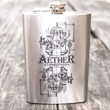 Load image into Gallery viewer, 8oz Aether Steamdrunks Stainless Steel Flask