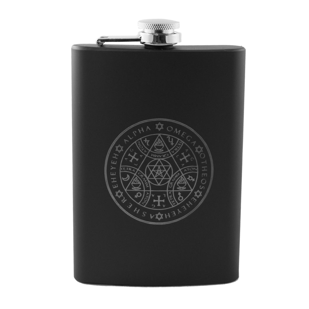 8oz BLACK Alpha Omega Flask