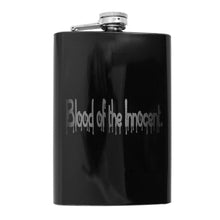 Load image into Gallery viewer, 8oz BLACK Blood of the Innocent Flask