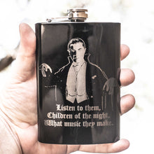 Load image into Gallery viewer, 8oz BLACK Children of the Night Flask