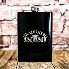 Load image into Gallery viewer, 8oz PERSONALIZED Graduated with Year Flask CUSTOM