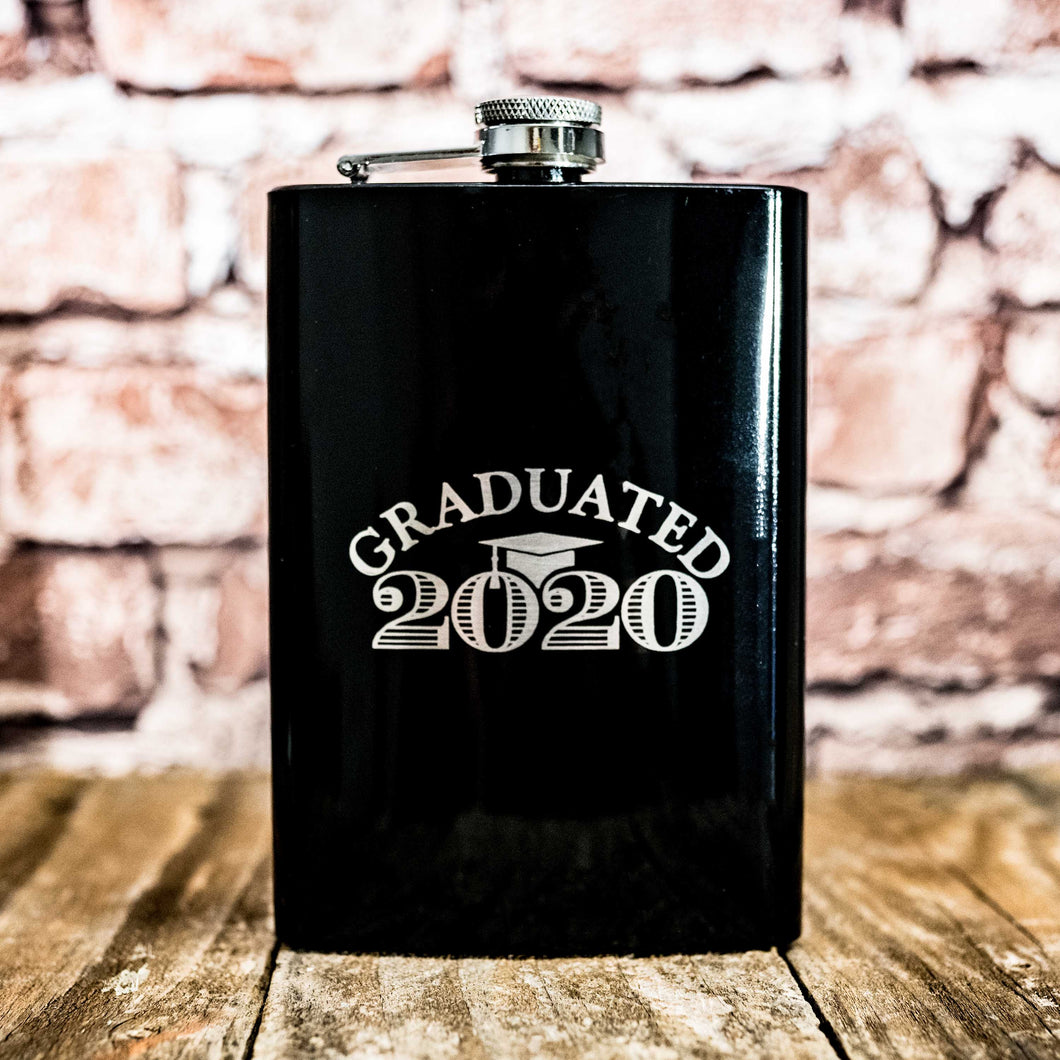 8oz PERSONALIZED Graduated with Year Flask CUSTOM