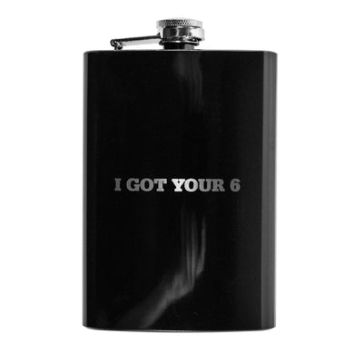 8oz BLACK I Got Your 6 Flask