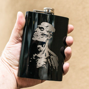 8oz BLACK Zombie Flask