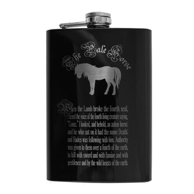 8oz BLACK The Pale Horse Four Horsemen of the Apocalypse Flask