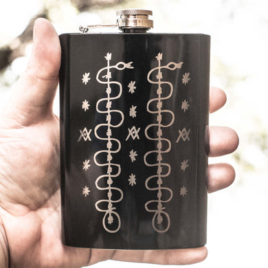 8oz BLACK Voodoo Snakes Flask