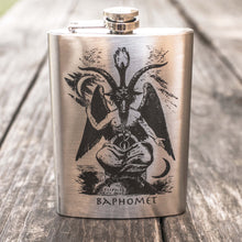 Load image into Gallery viewer, 8oz Baphomet Stainless Steel Flask