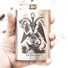 Load image into Gallery viewer, 8oz Baphomet Stainless Steel Flask