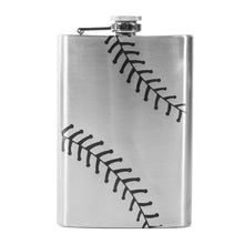 Load image into Gallery viewer, 8oz Baseball Stainless Steel Flask