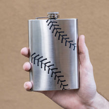 Load image into Gallery viewer, 8oz Baseball Stainless Steel Flask