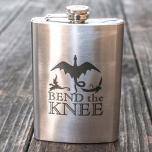 Load image into Gallery viewer, 8oz Bend the Knee Stainless Steel Flask