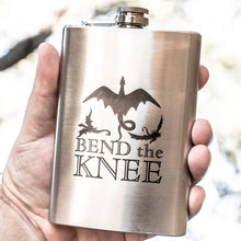 Load image into Gallery viewer, 8oz Bend the Knee Stainless Steel Flask