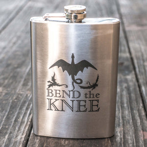 8oz Bend the Knee Stainless Steel Flask