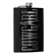 Load image into Gallery viewer, 8oz Black Cowgirl Flask